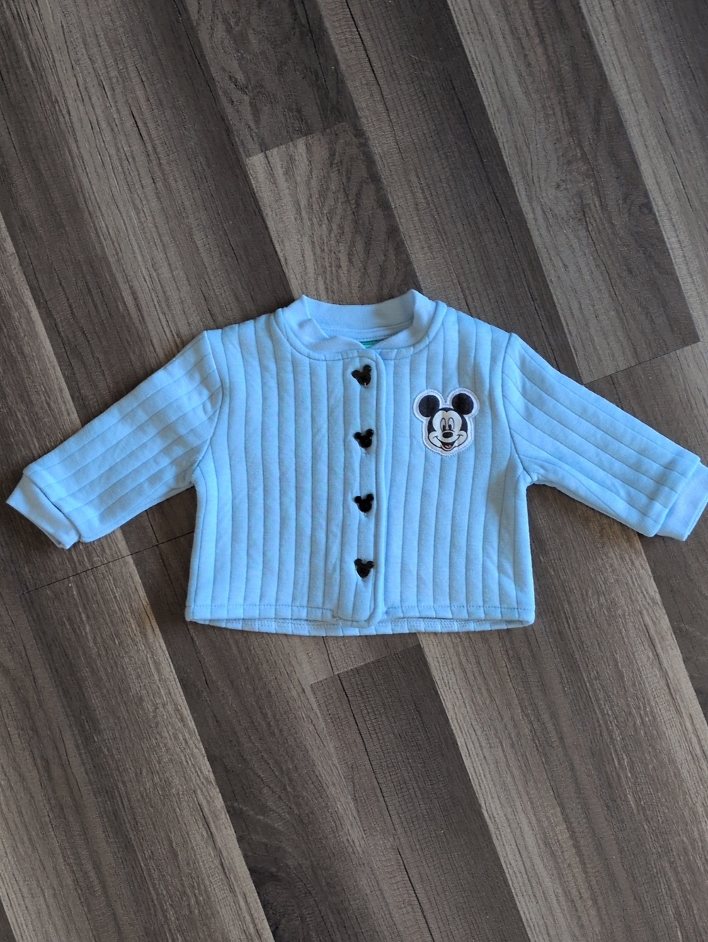 Disney Baby Light Blue Quilted Mickey Button-Front Shirt